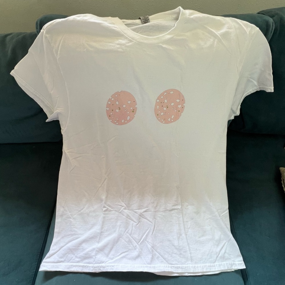 Size XL Bando Mortadella Boobs Screenprint Tee